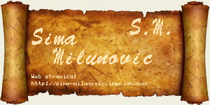 Sima Milunović vizit kartica